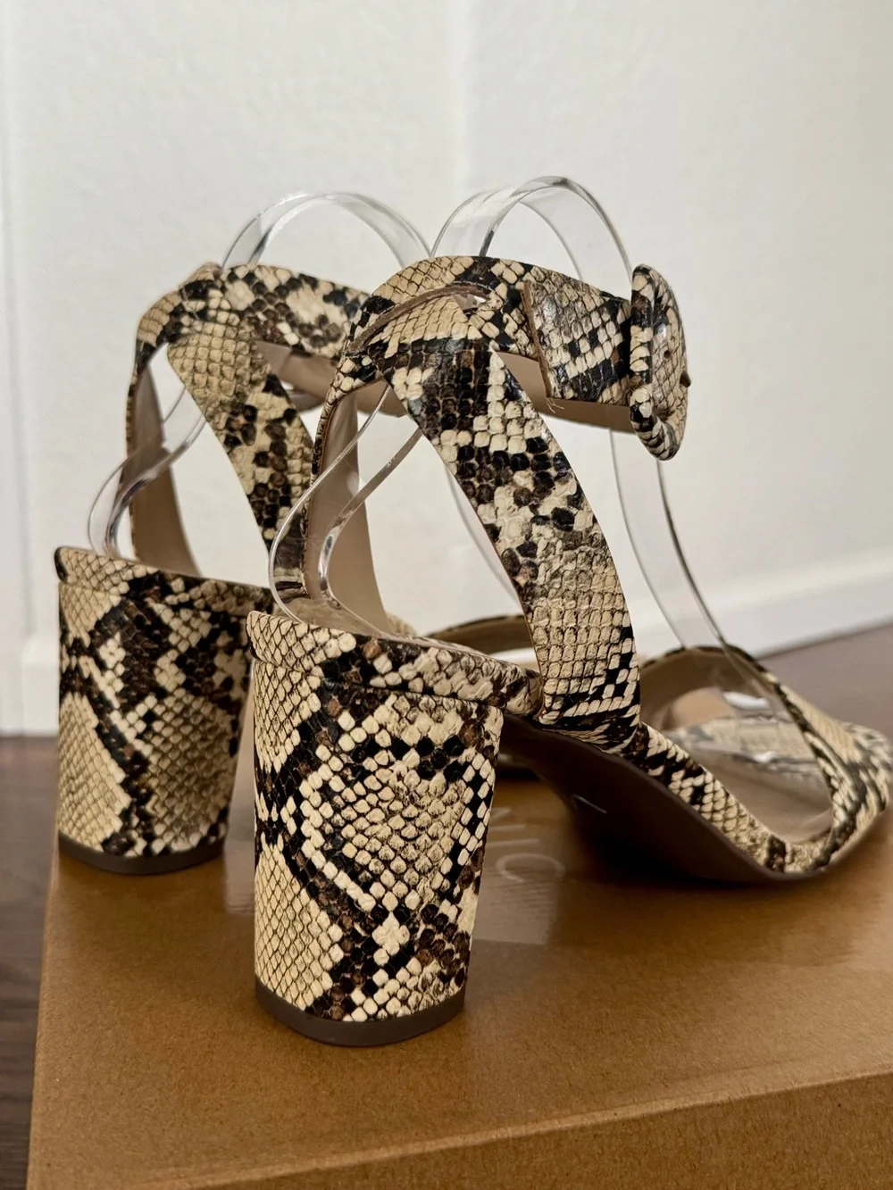 NEW in box - Vionic Snake-Print Block Heel Sandal with arch support